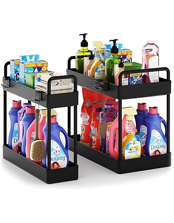 Amazon Com 水槽下方收納空間 儲架及固定架 居家與廚房