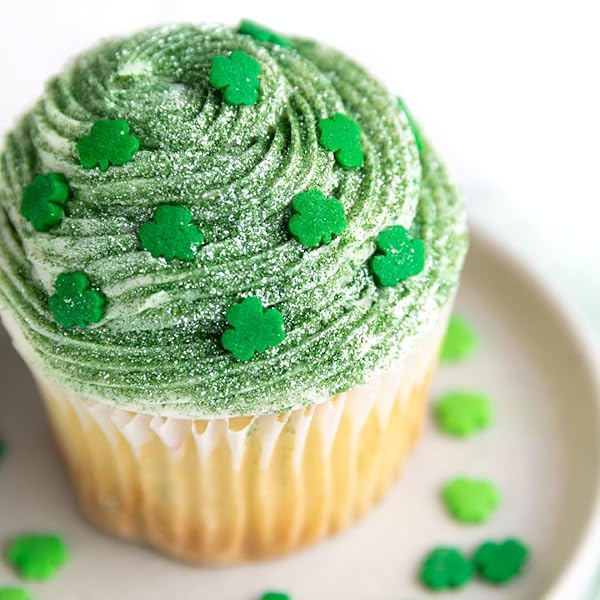 SWEETS INDEED ST PATRICKS DAY SHAMROCK SPRRINKLES, CLOVER GREEN QUINS – 10 OUNCES BULK DECORATIVE SPRINKLES FOR BAKING & DECORATING CUPCAKES, COOKIES, CAKES & DESSERTS