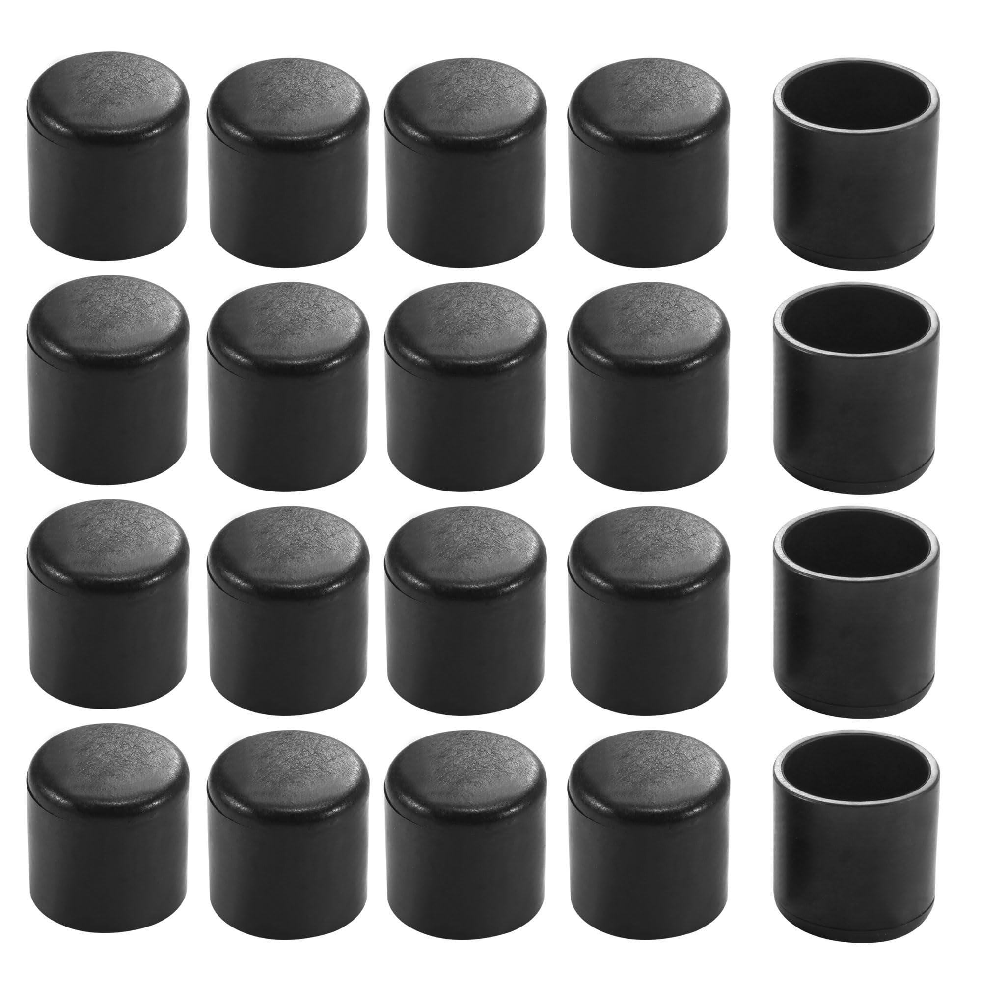 sourcingmap PVC Leg Caps Tips Feet Cup 22mm 0.87" Inner Dia 20pcs Moisture Resistant Ceramic Floor Protector for Furniture Chair Desk Round
