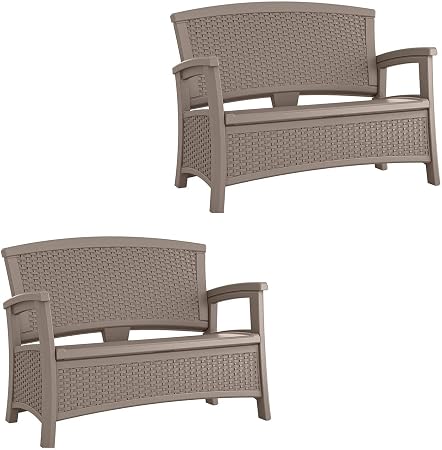 Suncast Patio Coffee Table Club Chair W Storage Loveseat W Storage 2 Pack Loveseats Patio Lawn Garden