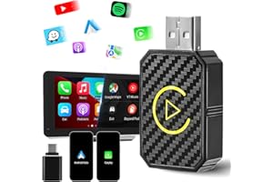Android Auto Wireless Adapter & Apple CarPlay Wireless Adapter, Converts Wired to Wireless CarPlay Dongle Plug & Play CarPlay