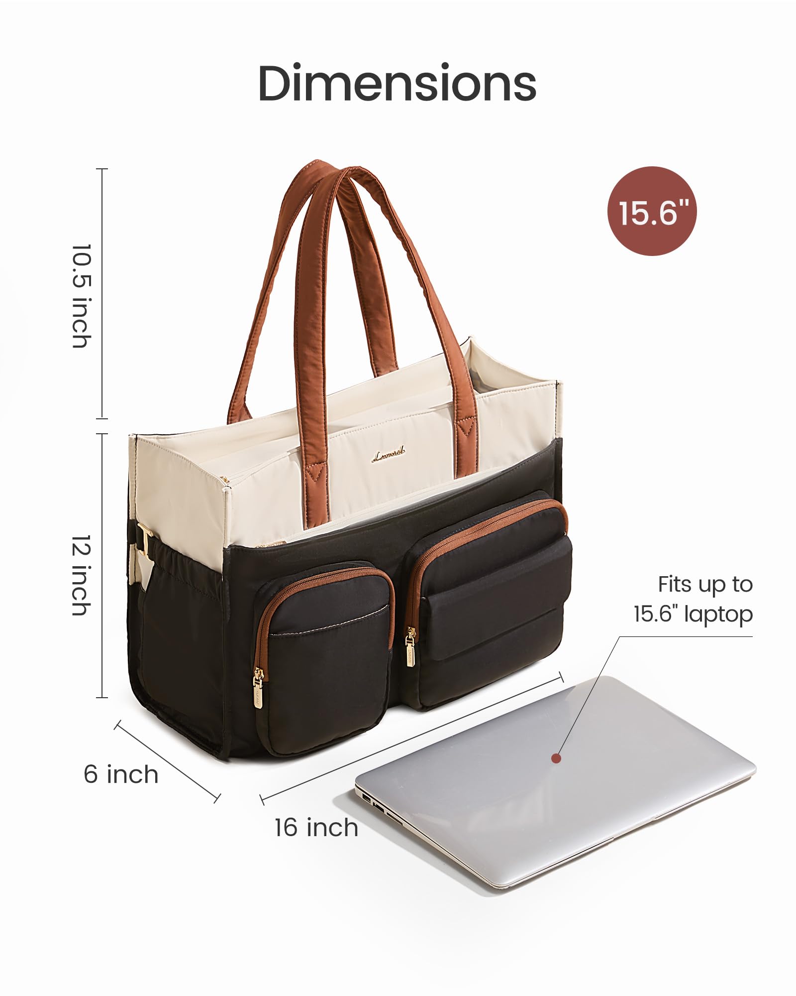 LOVEVOOK Teacher Tote Bag for Women,Multi-pocket Laptop Bag with Large Cup Holder,Nurse Bags Work Travel Computer Handbag