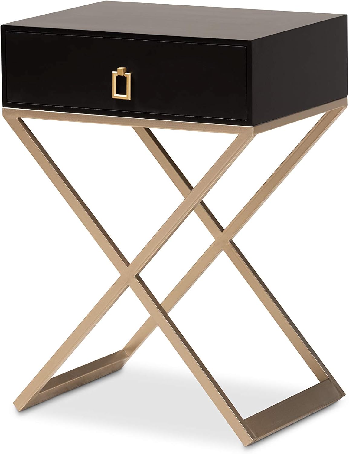 Baxton Studio Nightstands, Black/Brass/Gold: Kitchen & Dining