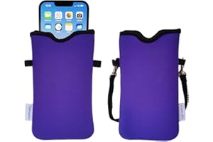 Tainada Men Women Neoprene Phone Sleeve Pouch Case Bag w/Crossbody Strap/Neck Lanyard for iPhone 16/15 Pro Max, 16/15 Plus,16