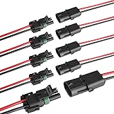 E-TING 14AWG Electrical Connectors Kits, 5 Sets 2 Pin Way Wire Harness Connectors Weatherpack Connector Kit