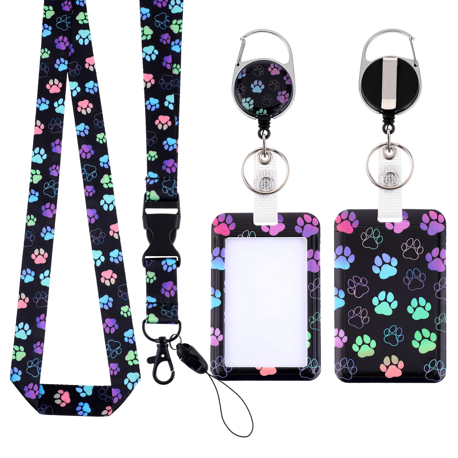 TIESOME ID Badge Holder With Retractable Lanyard, Cute Sloth Plastic Card Holder Fashionable Neck Crossbody Credit Cards ID Protector With Breakaway for Nurse Doctor Teacher (Dog Claws)
