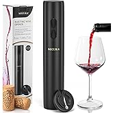 Secura Electric Wine Opener with Foil Cutter, Battery Operated Automatic Wine Bottle Opener, One-click Button Reusable Corkscrew Wine Opener for Wine Lovers Home Kitchen Bar Wedding Party