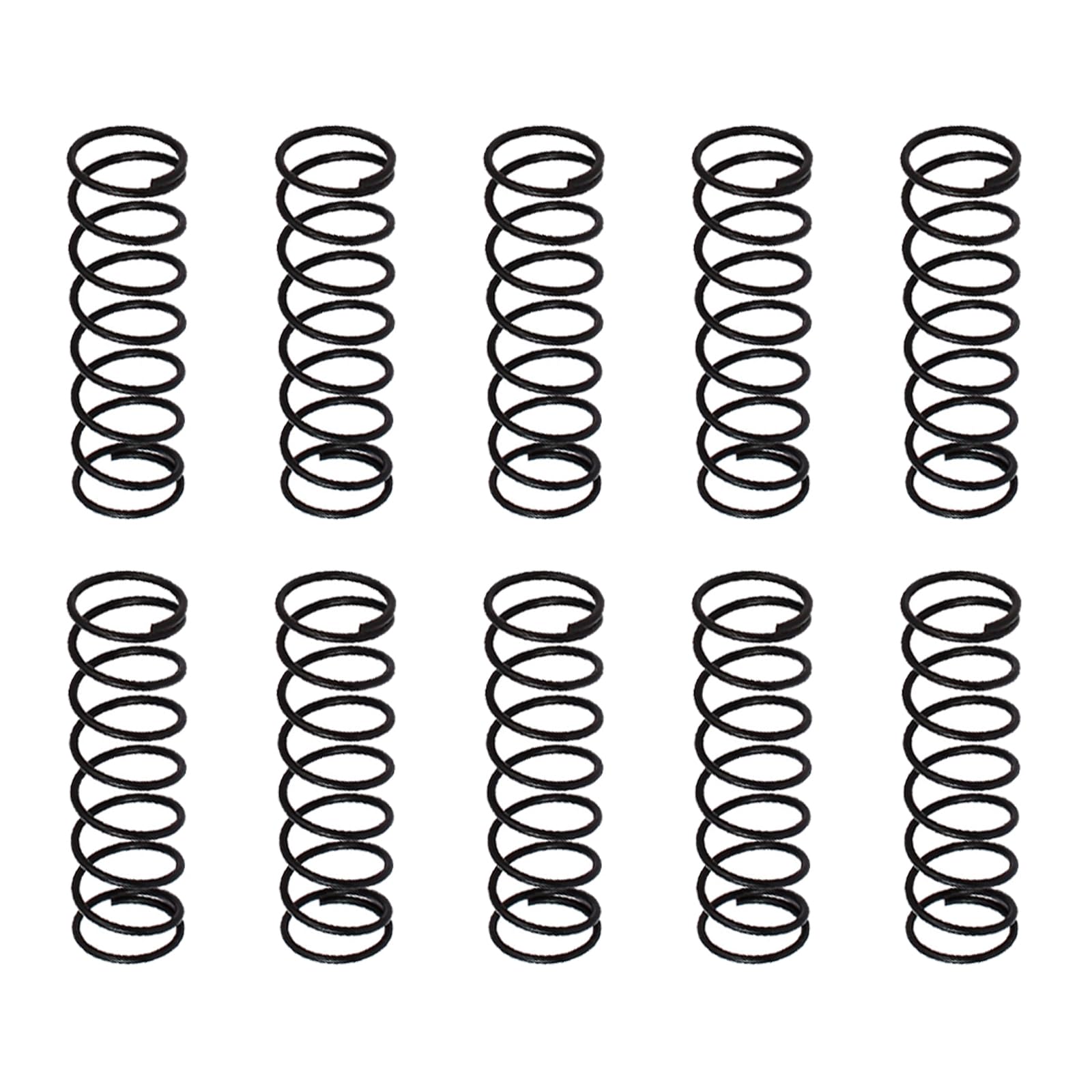 DTGN 1.2x15x50mm(DxODxL) Compression Spring - 20Pack - Good for Machinery - Spring Steel Extension Spring - Black