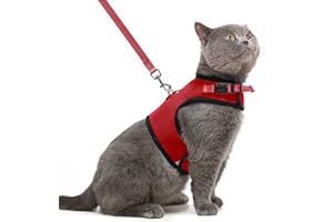 PUPTECK Soft Mesh Cat Vest Harness and Leash Set Puppy Padded Pet Harnesses Escape Proof for Cats Small Dogs Rabbits Bunny