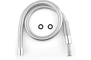 NETISR 44 inch Stainless Steel Hose for Commercial Kitchen Sink Faucets Flexible Hose Replacement (44 inch)