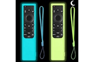 BE BEAUTIFUL EARTH 2 Pack Remote Cover for Samsung Smart TV, Silicone Protective Case for Samsung Solar Cell Remote 2021 2022 BN59-01357 BN59-01385 BN59-01265A Anti-Slip Remote Case Glow in Dark (Glow Green +Glow Blue)