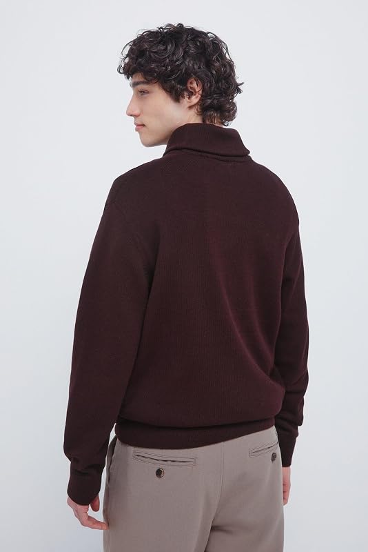 Estrutura de malha com gola de fumo GG7 com sweatshirt com etiqueta PU, laranja, XL para homens