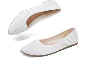 ALTOCIS Womens Knit Ballet Flats Ladies Comfortable Pointed-Toe Dressy Shoes Casual Soft Flat Shoes Ballerina Walking Flats Shoes