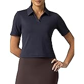 Colorfulkoala Sorona Women's Short Sleeve Golf Polo Shirts Collared V Neck Quick Dry Tennis Workout Tops Moisture Wicking