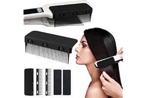 TULOBI 2024 New Flat Iron Hair Straightener Comb Attachment, Professional or Home Use Compact Styling Tool (Black)