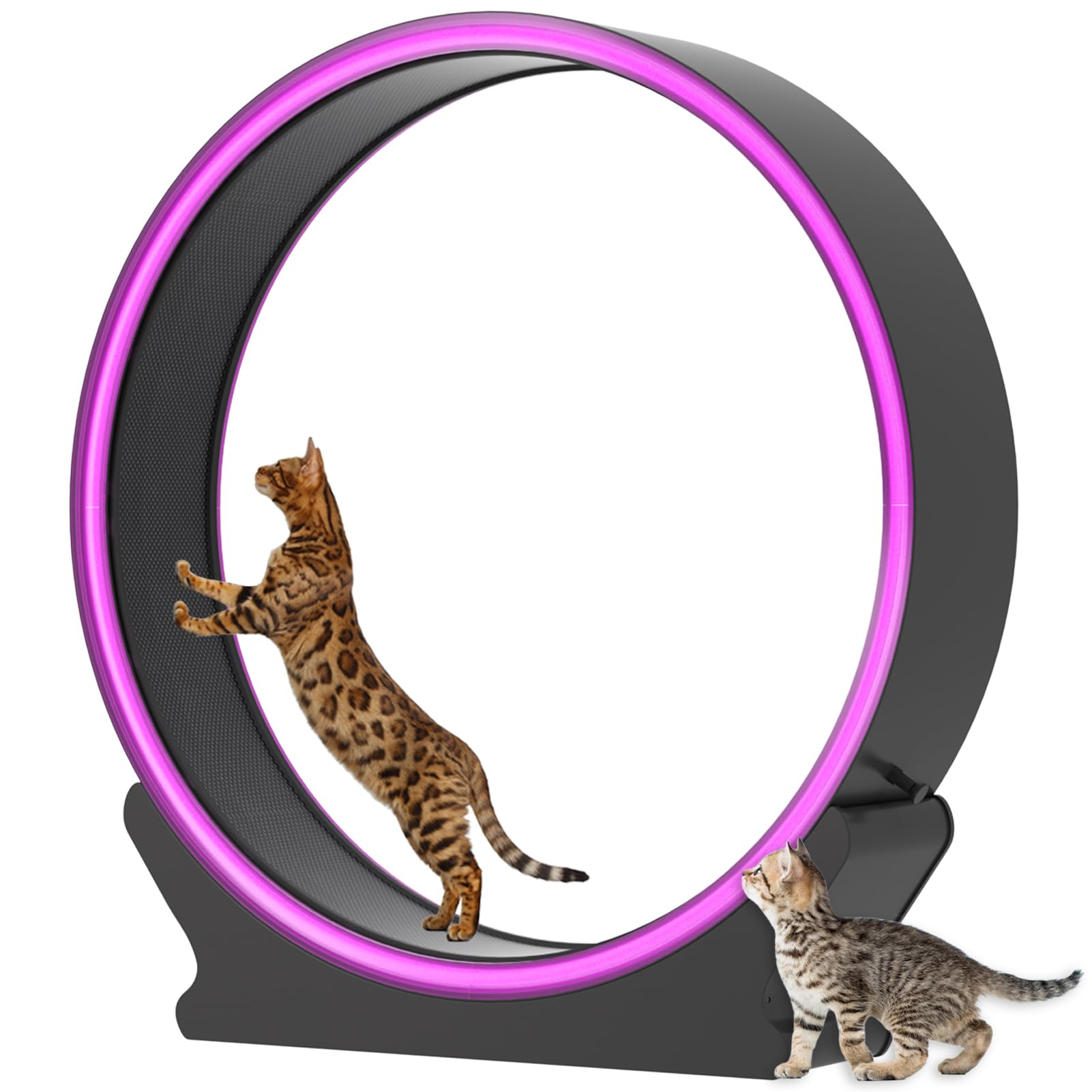 Photo 1 of MIWOOYY Large Cat Exercise Wheel with LED Lights - 40 inch Red ABS Plastic Cat Wheel Exerciser for Indoor Cats, Safety Cat Treadmill with Non Slip Runway & Lock Pin