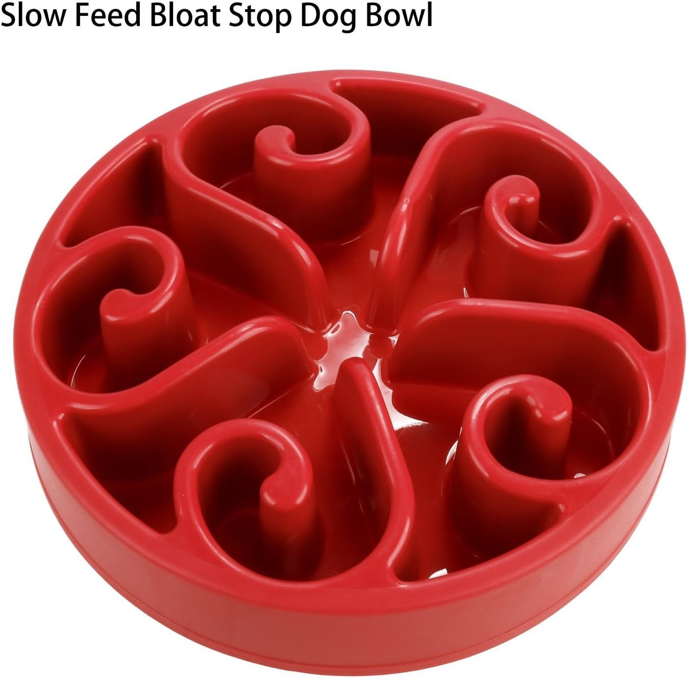 wowowo Slow Feed Dog Bowl 8 inch, Bloat Stop Dog Puzzle Bowl Maze, Dog Food Water Bowl Pet Interactive Fun Feeder Slow Bowl SkidStop Design