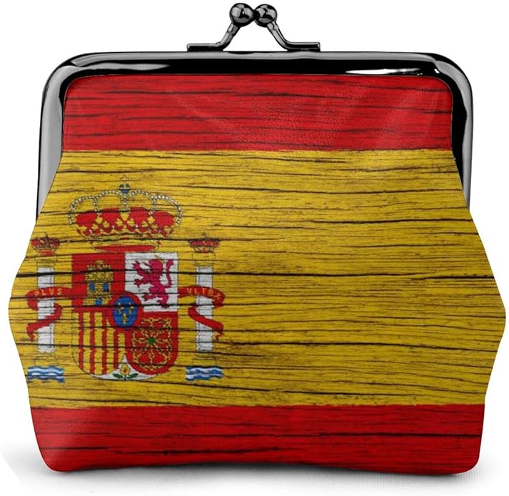 Spain Wooden Texture Spanish Flag Vintage Pouch Girl Kiss