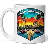 Los Angeles California Ceramic Coffee Mug 11oz City of Angels - Tea Coffee Mug with Comfortable Grip - Unique Travel Gift Cup for Office or Home - Vibrant Long-Lasting Print ID44991