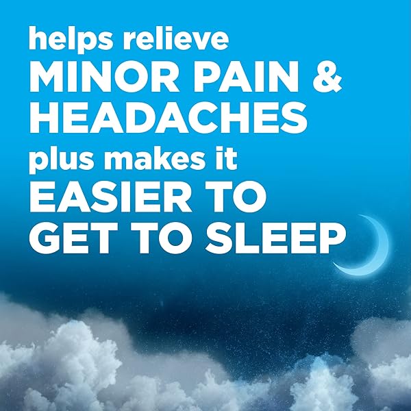 AMAZON BASIC CARE ACETAMINOPHEN PM CAPLETS, PAIN RELIEVER PLUS NIGHTTIME SLEEP AID, EXTRA STRENGTH, HELPS OCCASIONAL MINOR ACHES, PAINS AND HEADACHE RELIEF, 100 COUNT, PACKAGING MAY VARY
