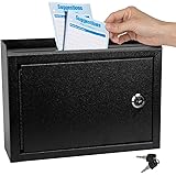 KYODOLED Suggestion Box with Lock,Locking Mailbox, Key Drop Box, Wall Mounted Mail Box,Safe Lock Box,Ballot Box,Donation Box 