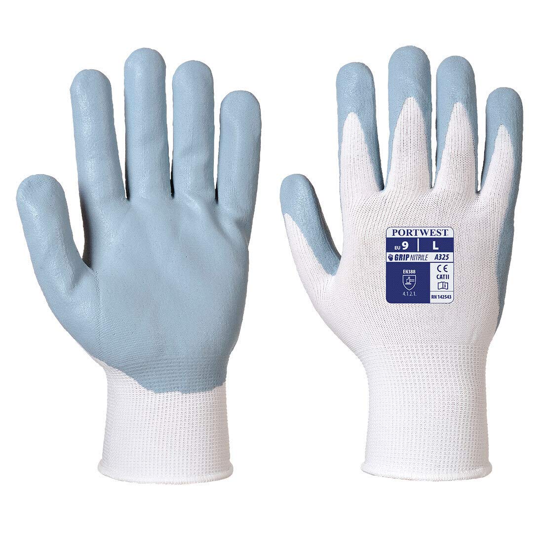 Portwest A325W7RXXL Dexti-Grip Pro Glove, Regular, Size: XX-Large, White/Grey