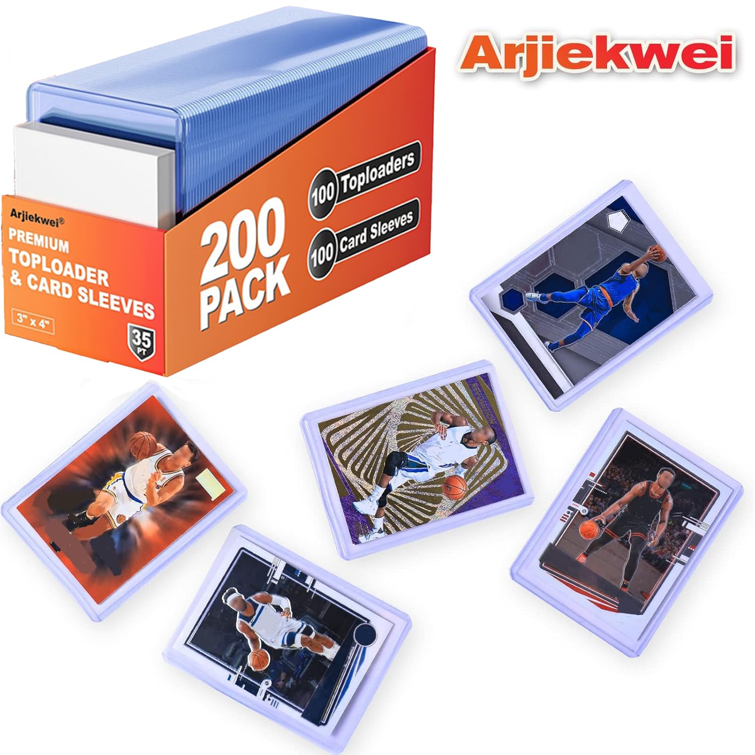 200 Card Sleeves Top Loaders for Cards, Arjiekwei 3