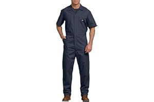 Dickies Men's Short Sleeve Coverall – Zipper Front Work Jumpsuit for Mechanics, Industrial Overall Uniform