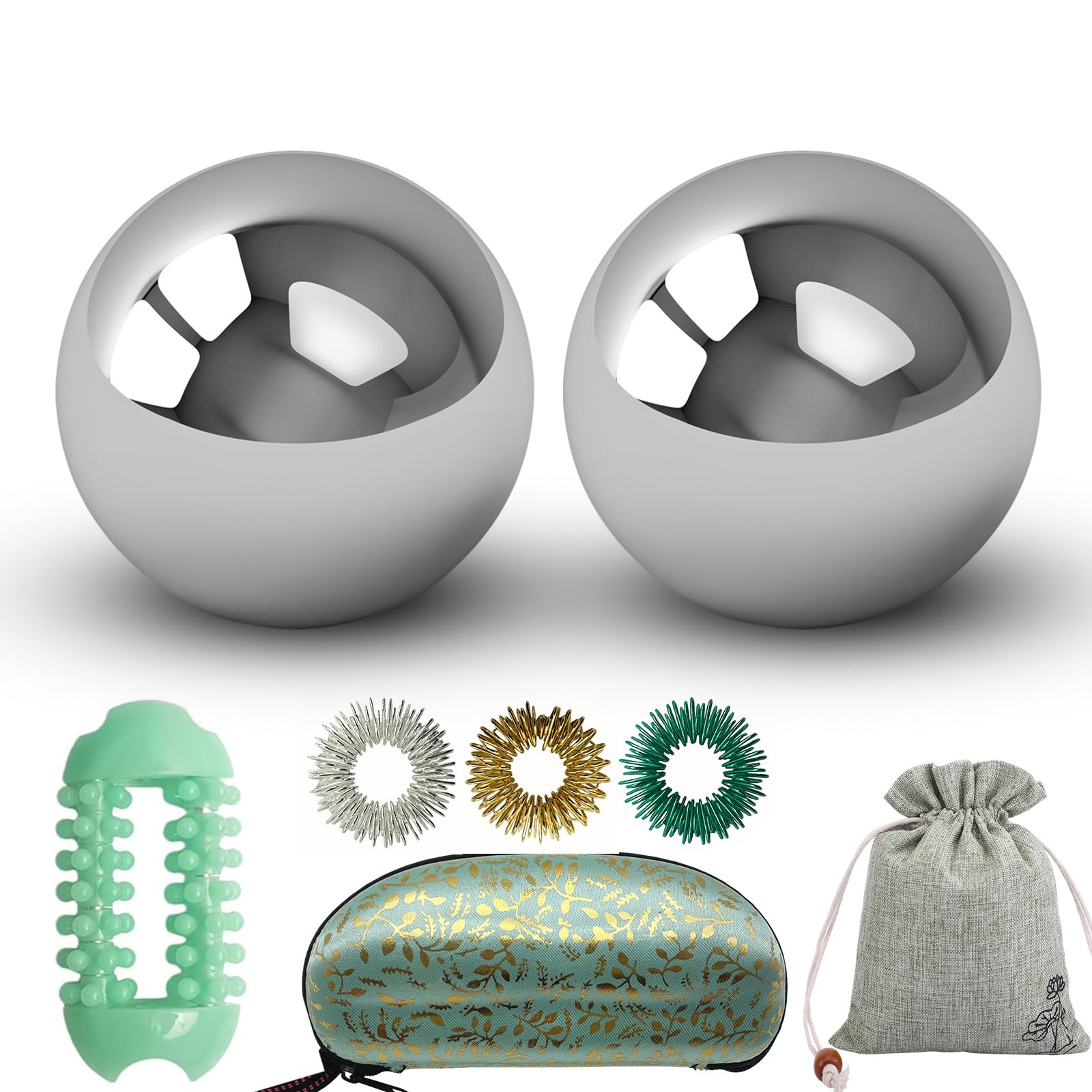 Photo 1 of * only comes with the balls *
Heeshin Stainless Steel Baoding Balls Set, 1.5 inch Chinese Health Massage Balls for Hand Therapy, Exercise, and Stress Relief, No Chime Handball