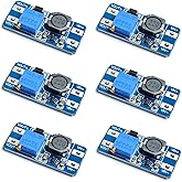 Funsto MT3608 DC-DC Adjustable Boost Module 2A Boost Plate Step Up Module with Micro USB 2V-24V to 5V 9V 12V 28V 6pcs