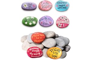 NEEDOMO 20PCS River Rocks for Painting, DIY & Smooth Unpolished Rocks for Kindness & Arts, 2-3inches Natural Stones Perfect for Kids Party, Crafts, Decorations for Home