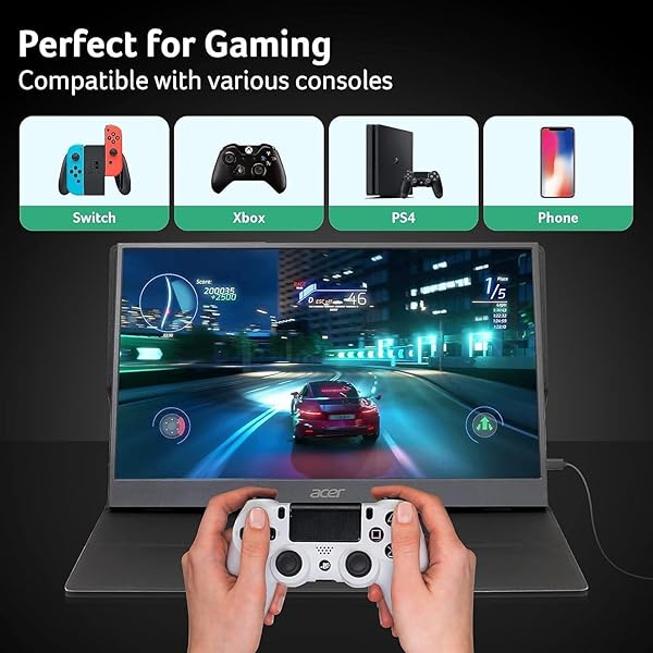 ACER PM161Q BBMIUUX 15.6″ FULL HD 1920 X 1080 IPS BUSINESS SLIM PORTABLE MONITOR | AMD FREESYNC | EXTERNAL MONITOR FOR LAPTOP PC MAC I TWO 1W SPEAKERS | 2 – USB 3.1 TYPE-C PORTS & 1 – MINI HDMI