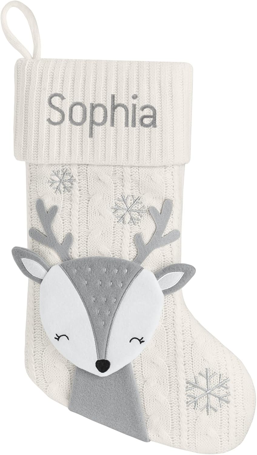 Stockings & Holders - Let's Make Memories Customized Holiday Critters 3-D Plush Christmas Stocking - for Family- Reindeer