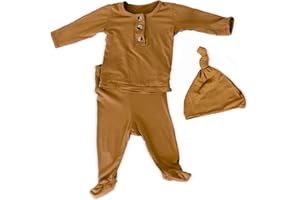 STROLLER SOCIETY Coming Home Outfit and Hat Set for newborn boy and newborn girl, soft and stretchy gender neutral baby clothes, layette
