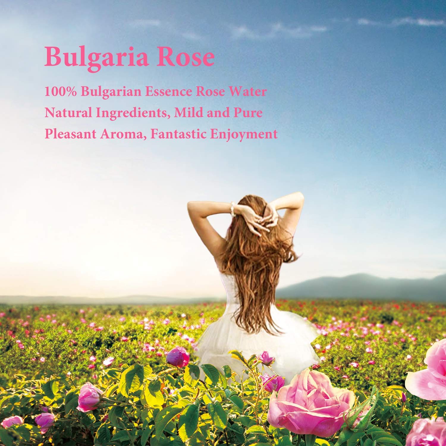 SYMBOM Rose Water Face Mask Sheet, Instant Hydrating and Brightening, Deep Moisturizing Anti-Aging Facial Mask with Hyaluronic Acid, Pure Natural Bulgarian Rose Water, Vitamin C