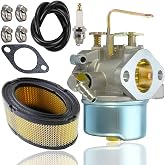 640152 Carburetor for Tecumseh 640152A 640023 640051 640140 640152 HM80 HM90 HM100 8-10 HP Engine Snow Blower Mower 5000w Generator (with 33268 Air Filter+ Spark Plug+fuel line)