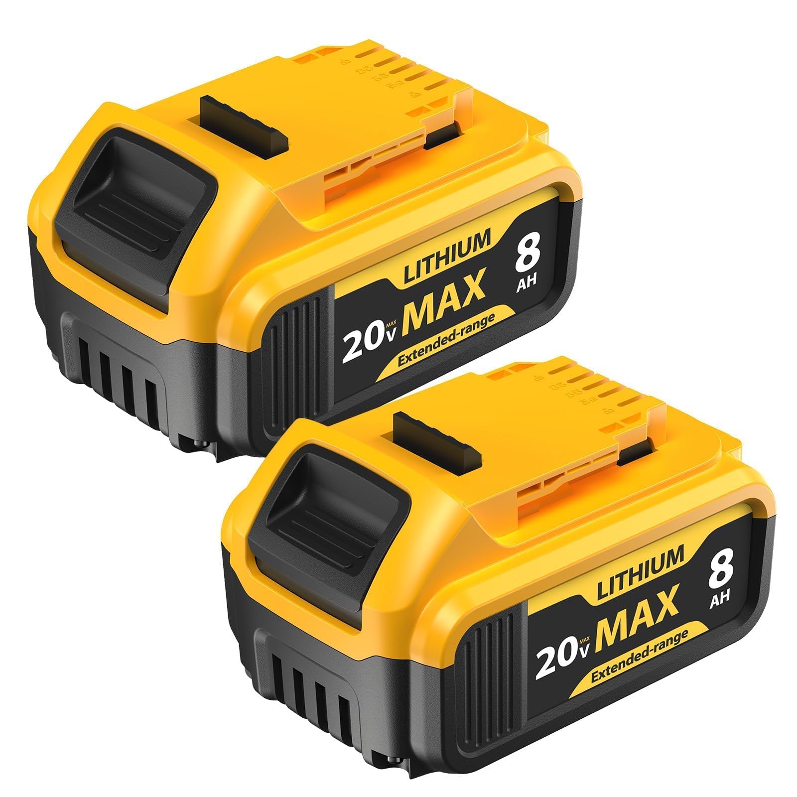 Photo 1 of Upgrade 2-Pack 8000mAh Replacement for Dewalt 20V Max Battery Compatible with DCB200 DCB201 DCB206 DCB207 Battery Packs for Dewalt 20V Tools and Chargers