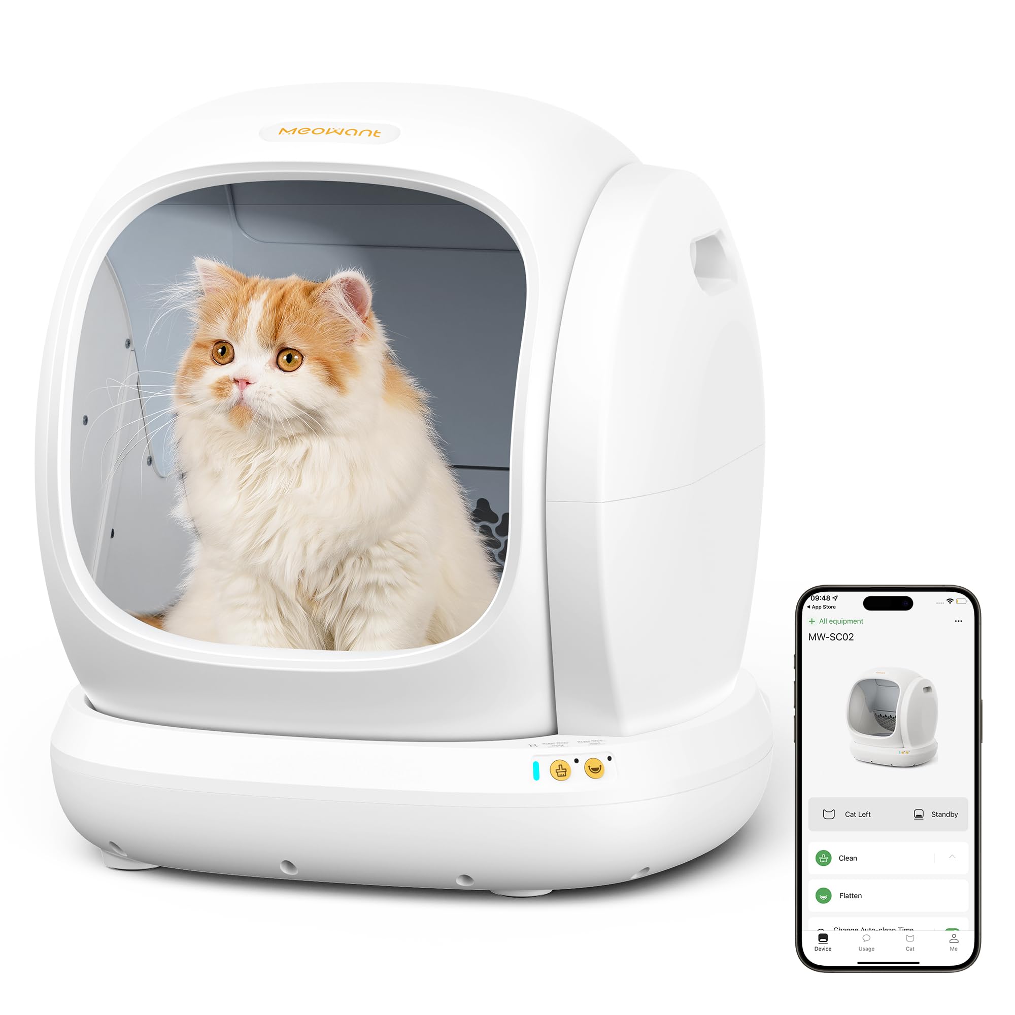 Photo 1 of MeoWant Self Cleaning Cat Litter Box, Open-Top Automatic Cat Litter Box with Safety Protection, App Control, Odor-Free, 75L Large Space for Multiple Cats