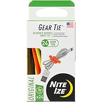 Nite Ize GTPP3-A1-R8 Original Gear Reusable Rubber Twist Tie, 3" - 24 Pack, Colors May Vary