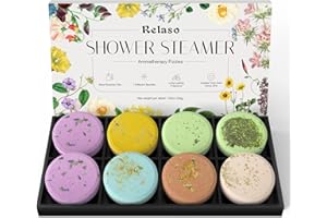 Relaso Shower Steamers Aromatherapy 8 Pack, Birthday Christmas Gifts for Women Stocking Stuffers&Luxury Gift Box, Shower Bombs with Natural Essential Oils, Home Spa Stress Relief, Relaxation Self Care