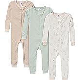 Gerber baby-girls 3-pack Snug Fit Footless One-piece Cotton Pajamas