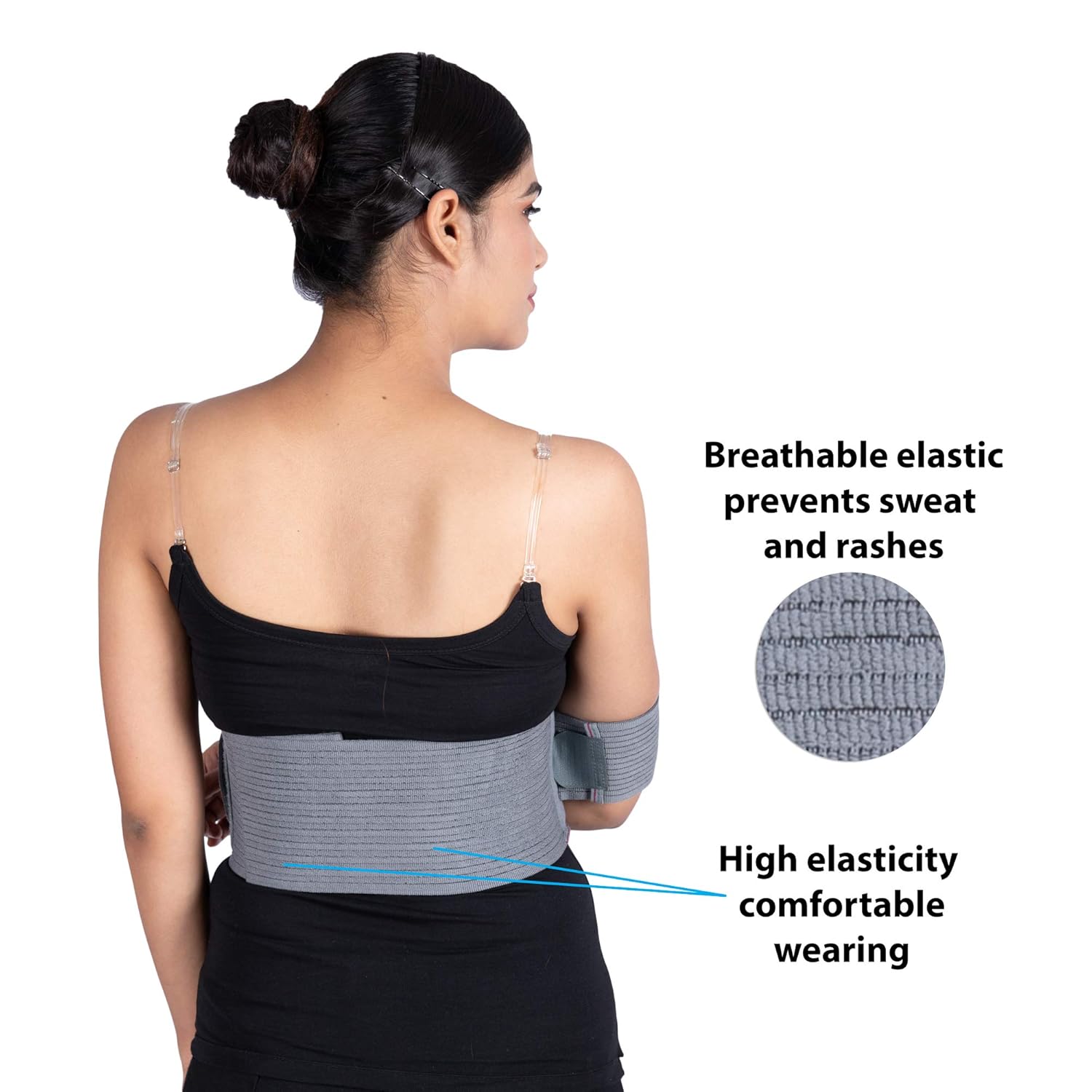 Wonder Care Left arm immobilizer without shoulder strap - left shoulder immobilizer for women size large | arm immobilizer brace Grey - Size5: Industrial & Scientific