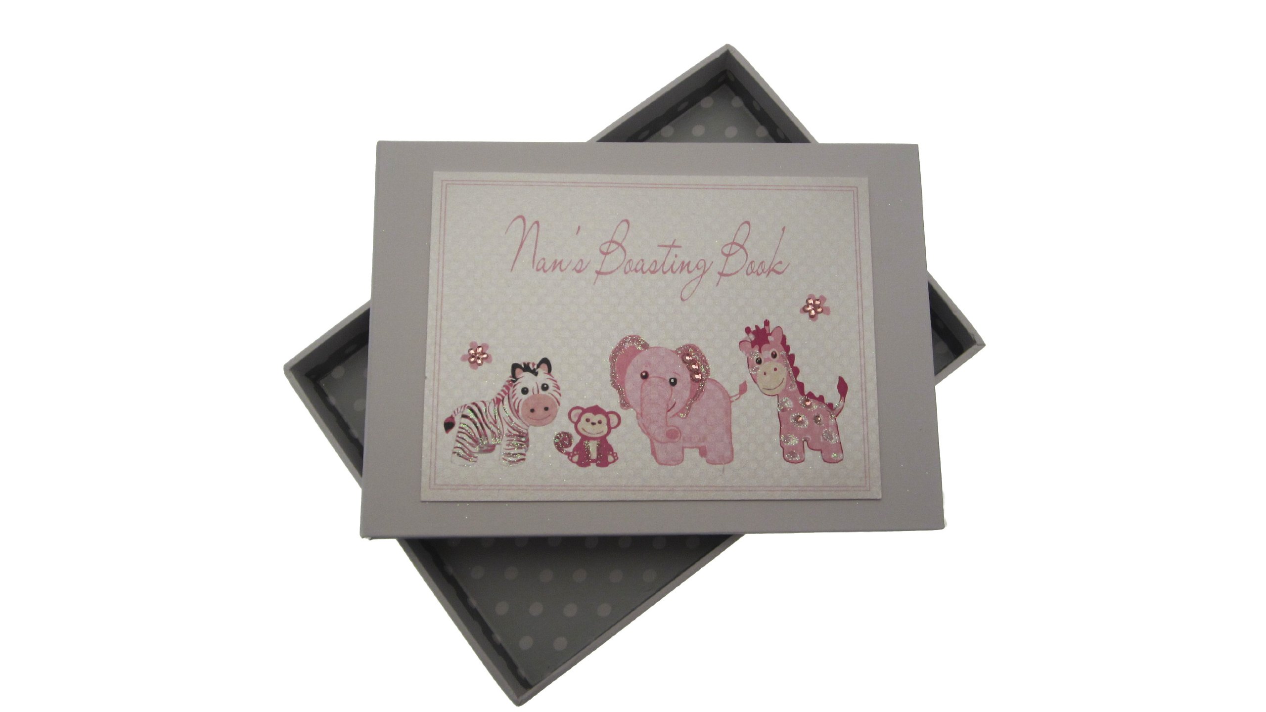 White Cotton Cards Nan's Boasting Book Tiny Photo Album Toys Range (Pink),12.5x17.5x2.5 cm