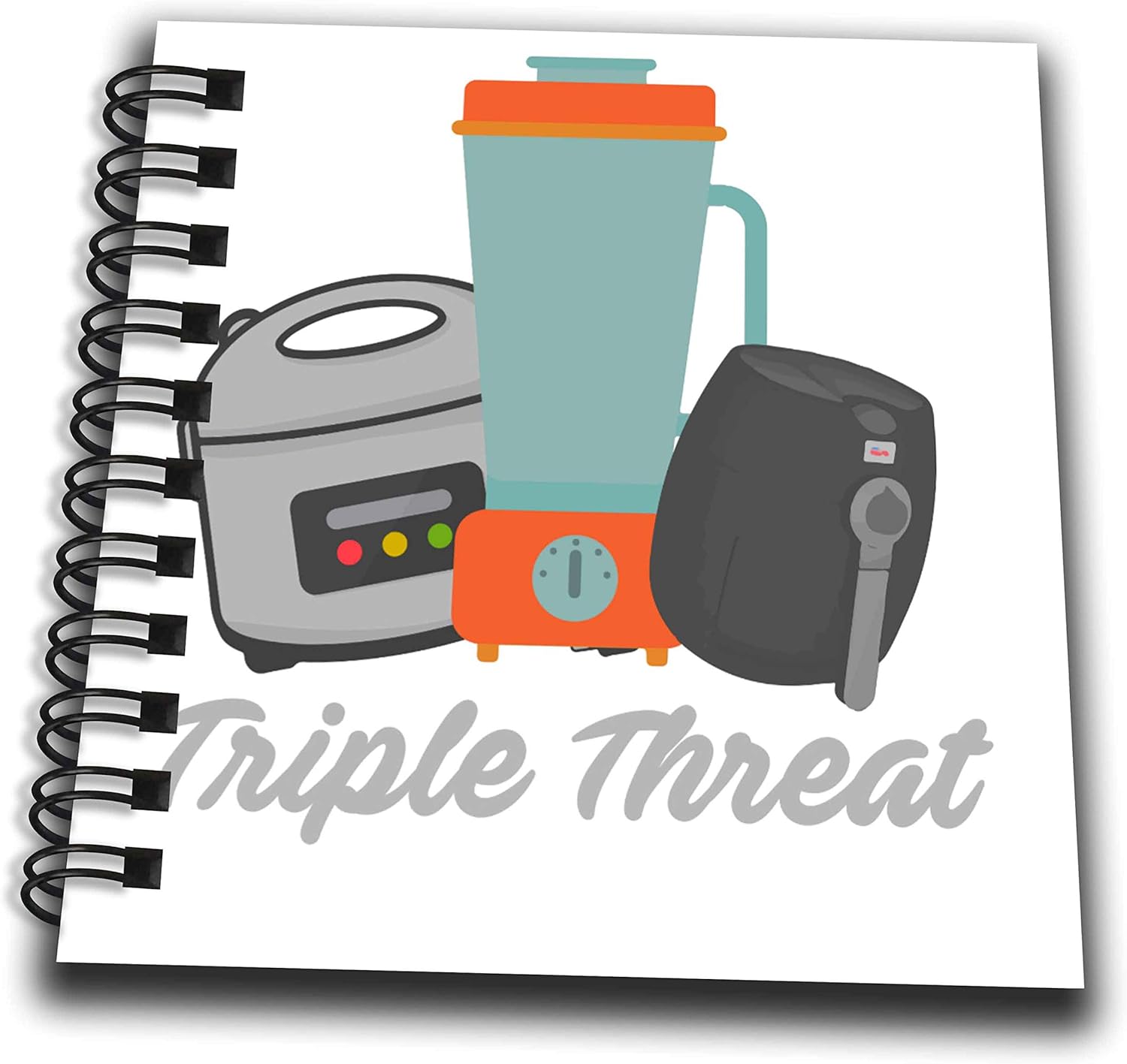3dRose Triple Threat in Cooking Blender, Air Fryer and Pressure. - Drawing Books (db_339153_3)