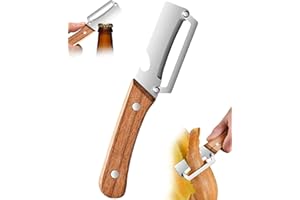 Zero Snag Wooden Kitchen Tool, Multifunctional Vegetable Peeler for Kitchen, with Bottle Opener, for Potato Apple Pumpkin Pap