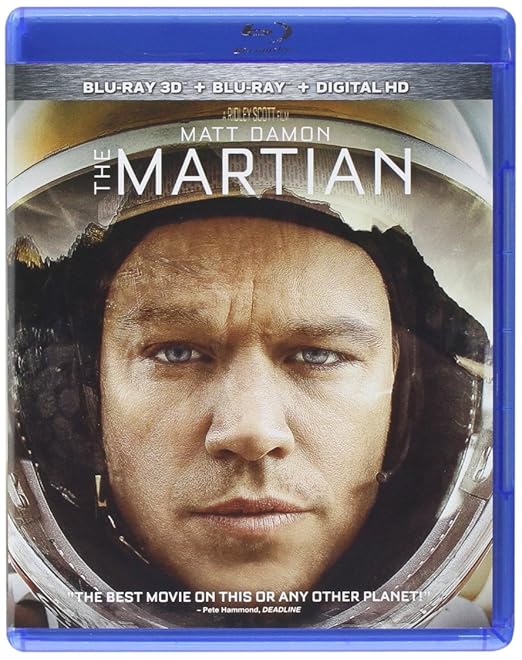 Amazon Com The Martian Blu Ray 3d Blu Ray Digital Hd Matt Damon Jeff Daniels Chiwetel Ejiofor Michael Pena Sebastian Stan Jessica Chastain Kate Mara Kristen Wiig Movies Tv