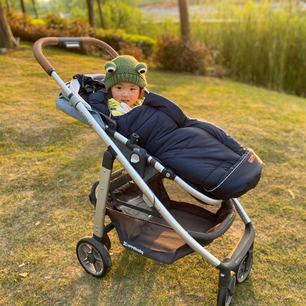 KZDotnz Stroller Footmuff with A Complete Removeable 100% Sheepskin Insert, Winter Warm Waterproof Bunting Bag Fit Almost Stroller, with Non Skid Adjustable Fixing Cords and Adjust Hood : Baby
