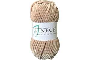 FINECE Soft Velvet Yarn Chenille Yarn for Crocheting Baby Blanket Yarn for Knitting 100 gr (132 yds) Fancy Yarn for Crochet Weaving Craft Amigurumi Yarn (1 Skein, 2040 - Light Camel)