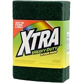 Scouring Pads Heavy Duty, 6 Count, Dual Sided, Plastic Surface, Green