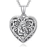 SOULMEET Personalized Heart Friendship Sisters/Mother Daughter/Brother Sister/Father Daughter Locket Necklace That Holds 2 Pictures Sterling Silver Photo Relationship Locket Gift